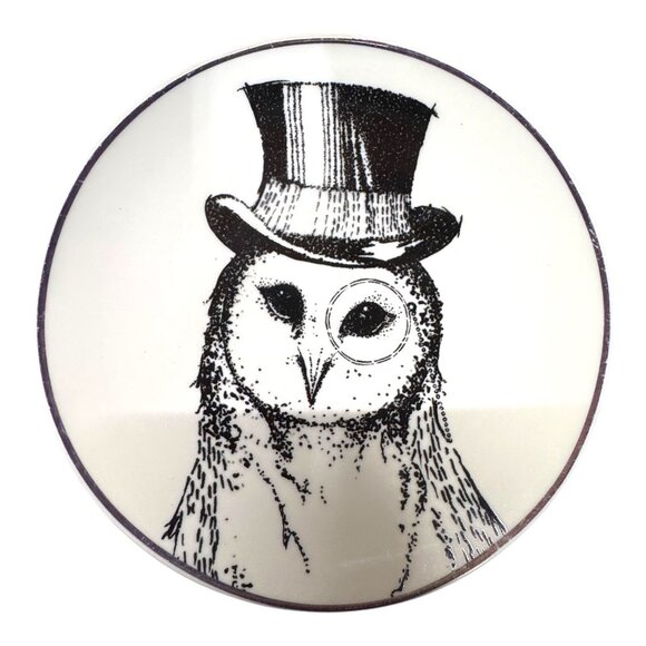 Vintage Racoon Smart Owl Deer Set Of 3 American Atelier Animal Porcelain Plates - Picture 7 of 7